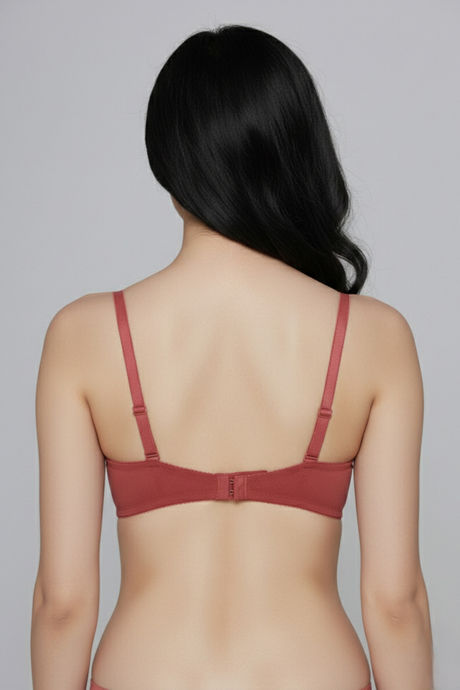 Zivame Bare Whispers Padded Non Wired Medium Coverage Lace Bra - Dusty Cedar — image 5